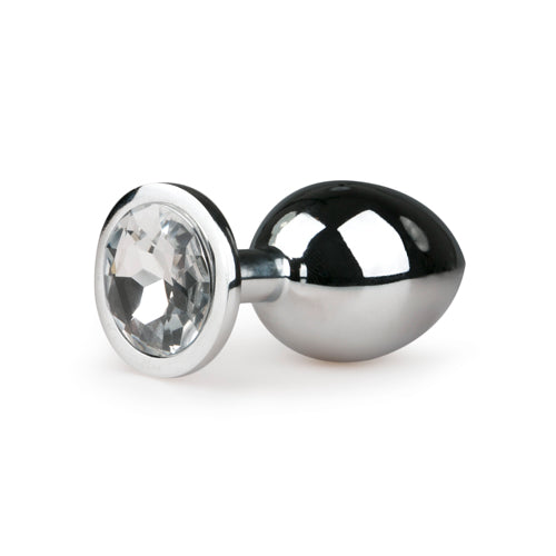Metalen buttplug met zilveren diamant, elegant design voor extra stimulatie, perfect voor liefhebbers van sex artikelen.